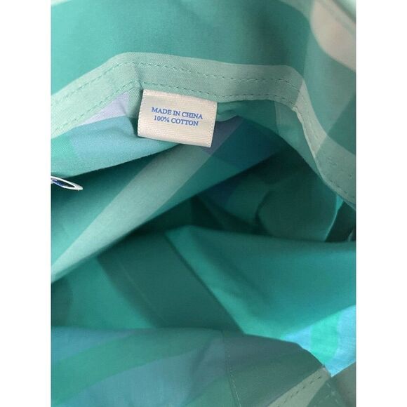 Southern Tide Trim Fit Medium Blue Green Stripe Long Sleeve Mens Button Shirt - Picture 7 of 7